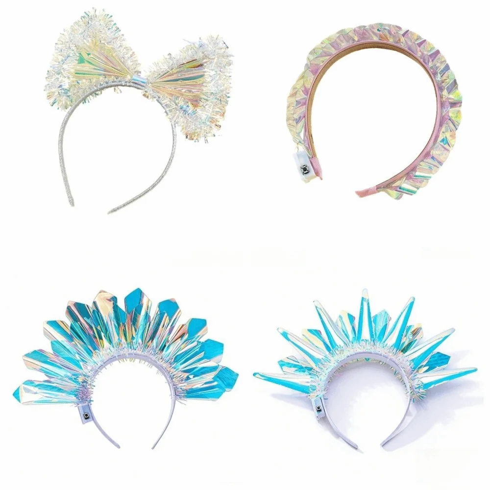 

Decoration Colorful Luminous Laser Headband Flashing LED Light Up Hair Hoop Multi Style Headdress Glowing Crown Halloween Party