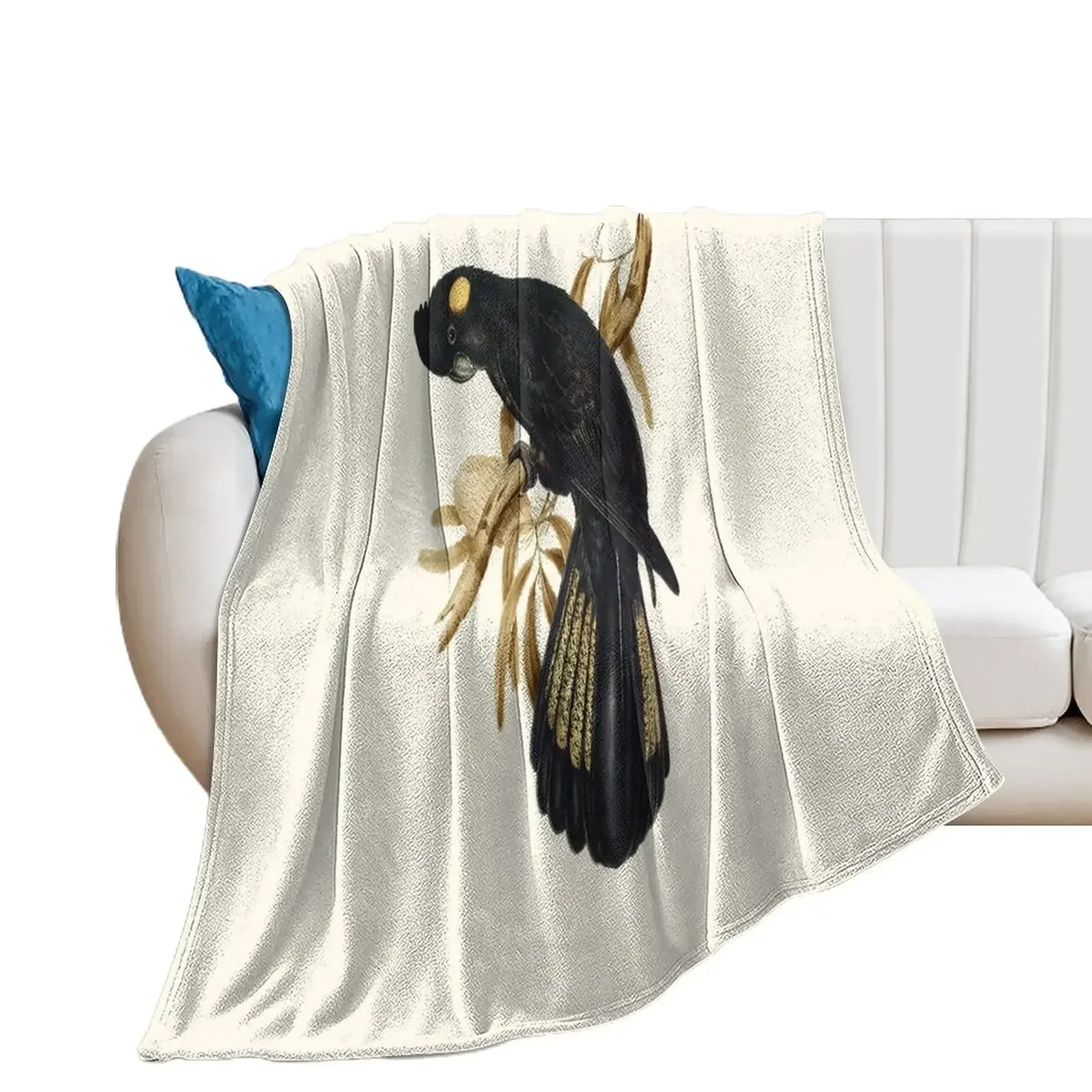 

Yellow-tailed Black Cockatoo Throw Blanket Decorative Beds cosplay anime Blankets