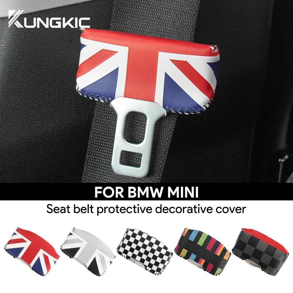 

KUNGKIC Seat Belt Buckle Protective Cover for Mini Cooper One S JCW F54 F55 F56 F60 R55 R56 R57 R60 R61 Modified Safety Decal