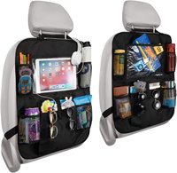 Car Backseat Organizer with Touch Screen Tablet Holder Auto Storage Pockets Cover Car Seat Back Protectors for Trip Kids Travel