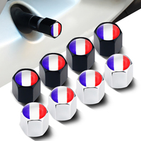 4PCS France Flag Car Wheel Air Cover Dust Proof Car Air Valve Stem Caps for Peugeot Citroen Opel Renault