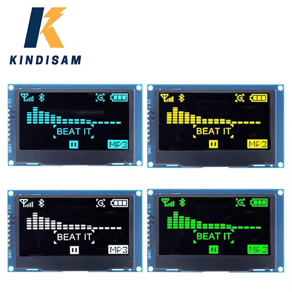 OLED 디스플레이 LCD 스크린 모듈 해상도, SPI IIC 인터페이스, SSD1309 드라이버, 2.42 인치, 4 핀, 7 핀, 128x64