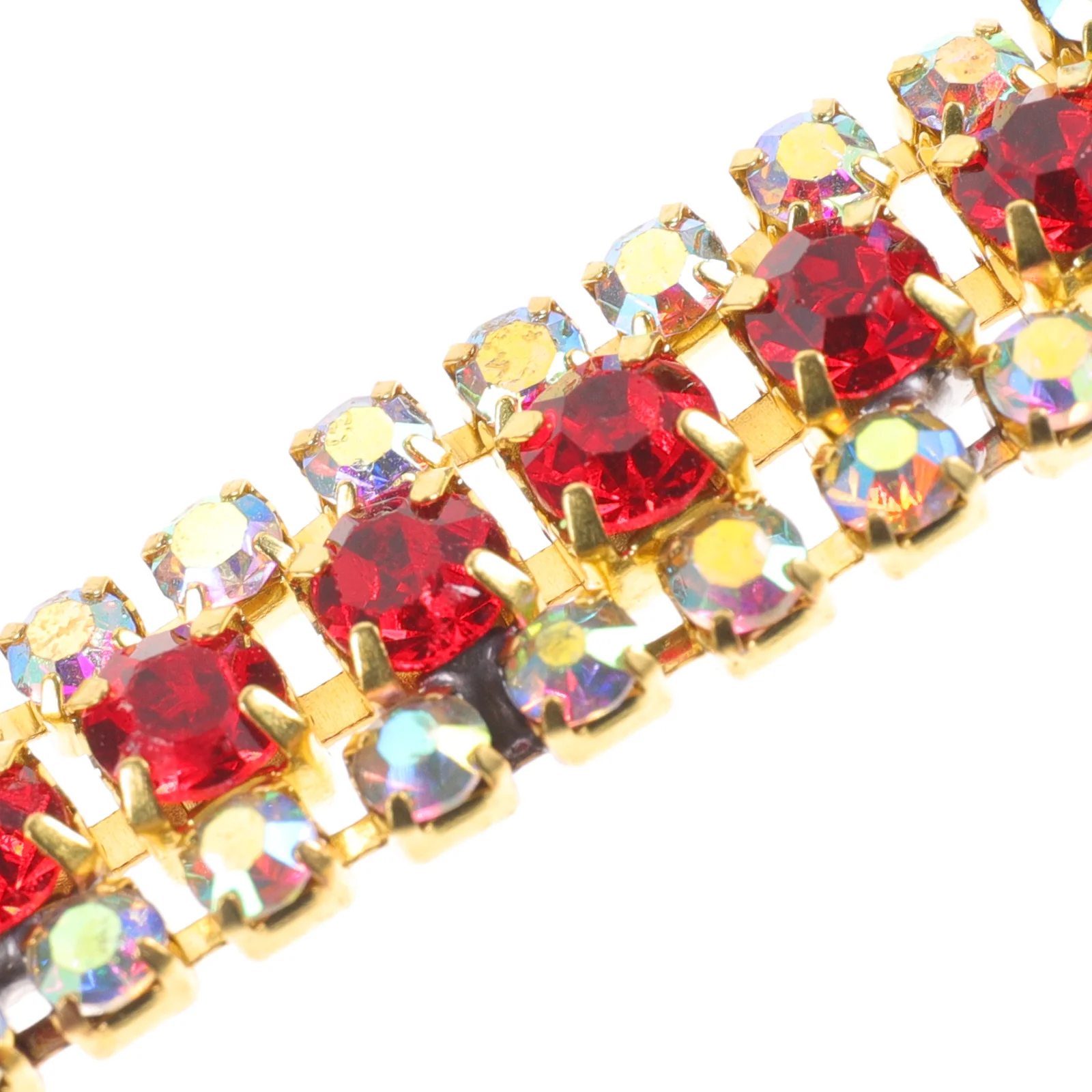 

3 Pcs Rhinestone Chain Jewelry Accessories Diy Trim Close Ornament Rhinestones Link Decoration Material Red