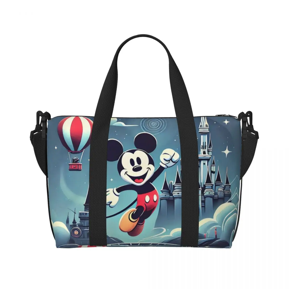 

Custom Mickey Mouse Beach Tote Bag Women Fashion Cartoon Cute Print Animation Large Compartment Beach Gym Travel Bags