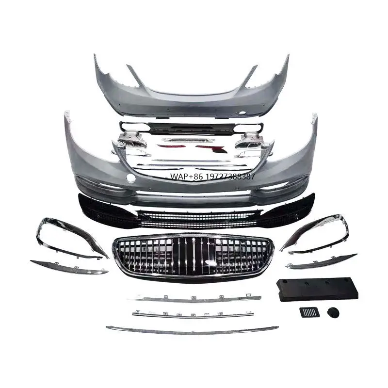 

PP car for S-Class W221 modified S65 W222 front and rear bumpers, grille, tail throat, rear wing