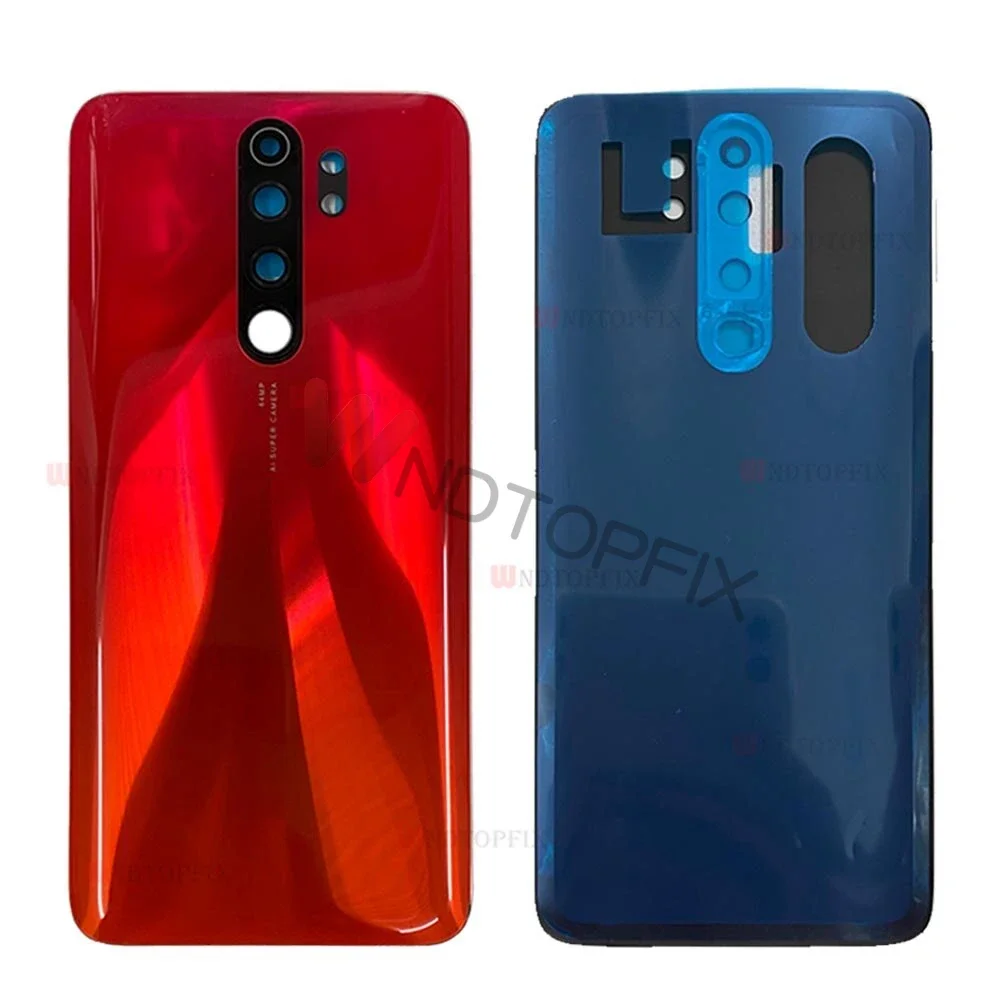 Glass For Xiaomi Redmi Note 8 Back Battery Cover Door Rear Glass For Redmi Note 8 Pro Battery Cover Housing Case With Lens+ Gule