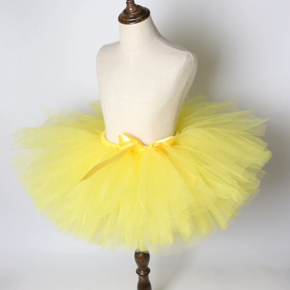 Girls Yellow Tutu Skirt Fluffy Baby Girl Tulle Skirt Children Ballet Dance Pettiskirt Kids Skirts for Girls Birthday Party Tutus