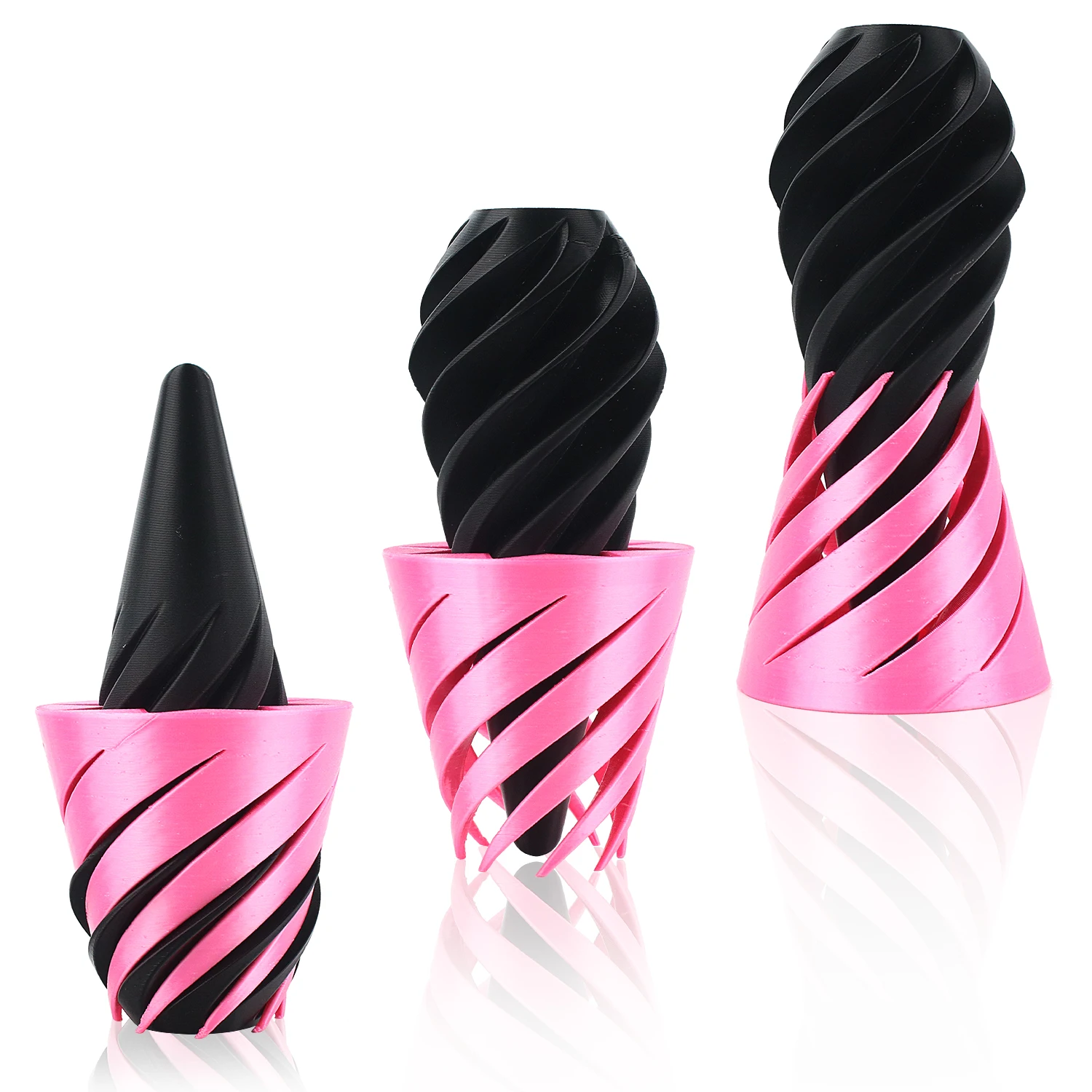 Jouet de décompression pour adulte, musique rotative imprimée en 3D, jouet d'épissure bicolore conique du bout des doigts, ornement de bureau