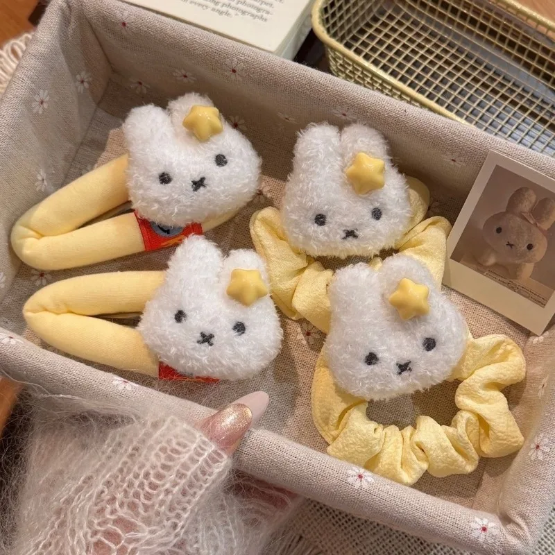 Miffy Hair Band Creative High-value Cartoon Animation Doll Style Milk Yellow Girl Heart High-elasticity Ponytail Hair Rope Clip view 2