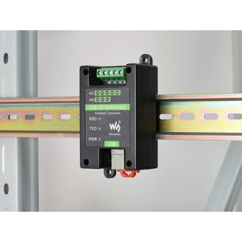 Din Rail USB do RS485/422 izolowany konwerter przemysłowy, oryginalny FT232RL i SP485EEN, ochrona przed wieloma