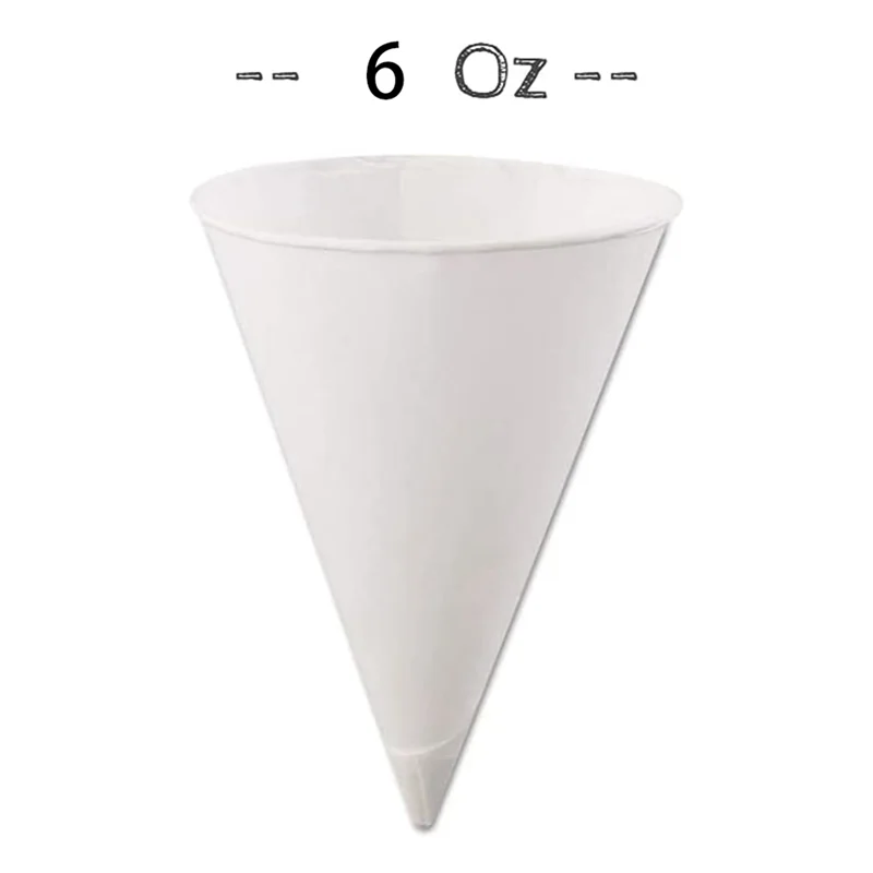 

MCGS-White Paper Cone Cups, Snow Cone Cups,Coated Leakproof Cone Paper Cups For Slush, Shaved Ice, Water 2000Pcs