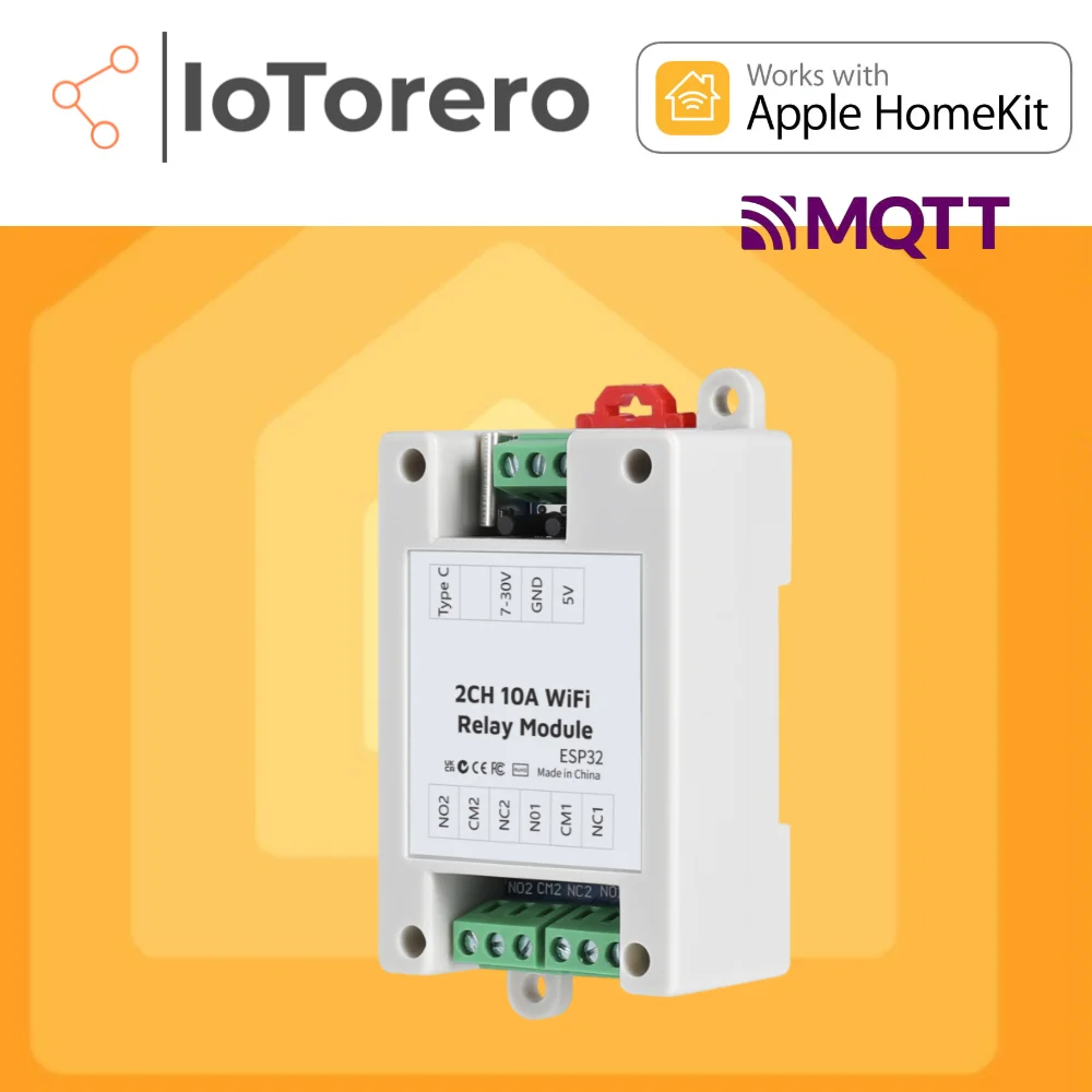 

IoTorero Homekit MQTT 2CH Iching Self Lock Relay Module Works With Home Assistant