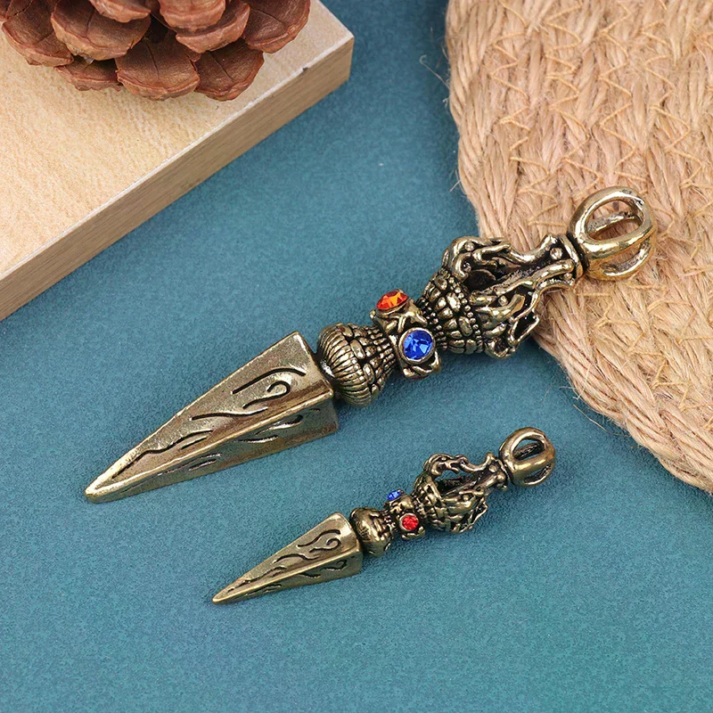 /PFU/Copper Vajra Pestle Religious Collection Home Decorations Antique Brass Desk Decors Instrument Feng Shui Ornament Vintage
