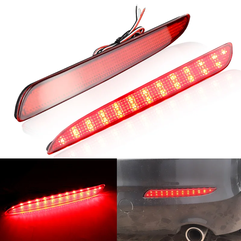 2PCS LED Rear Bumper Reflector Lamp Reversing Backup Brake Stop Light For Mazda 3 Mazda speed 3 Axela 2010-2013 Car Accessories