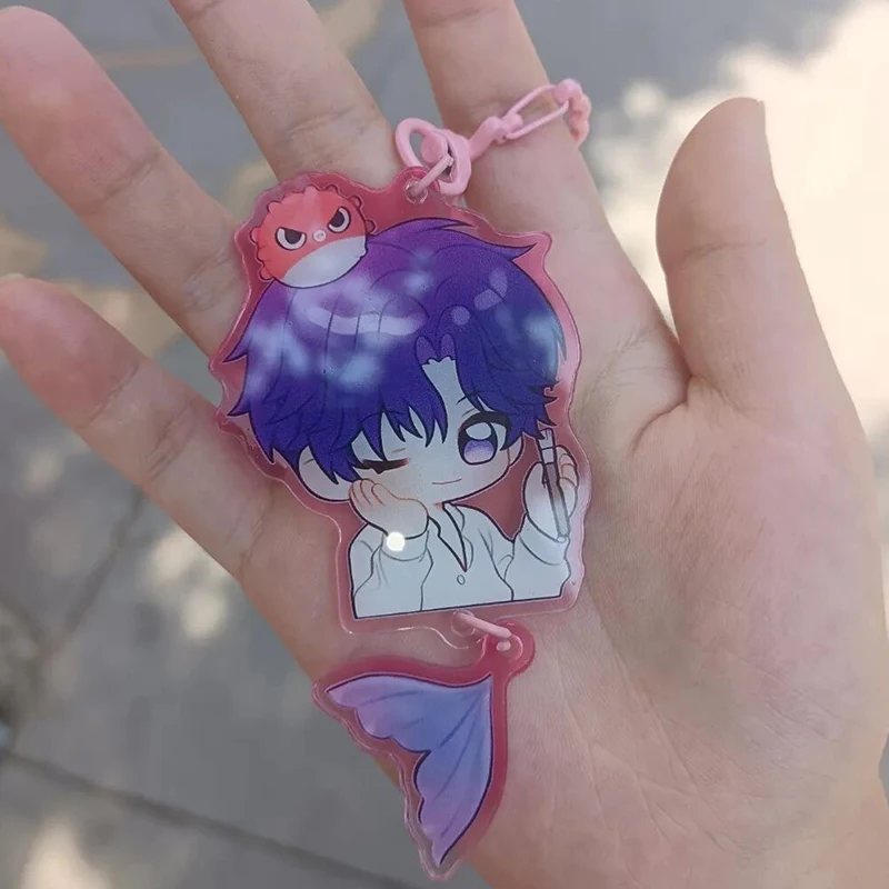 Game Love And Deepspace Xavier Zayne Rafayel Caleb Cosplay Keychain Alloy Acrylic Pendant Keyring Key Chain Bag Accessories Gift