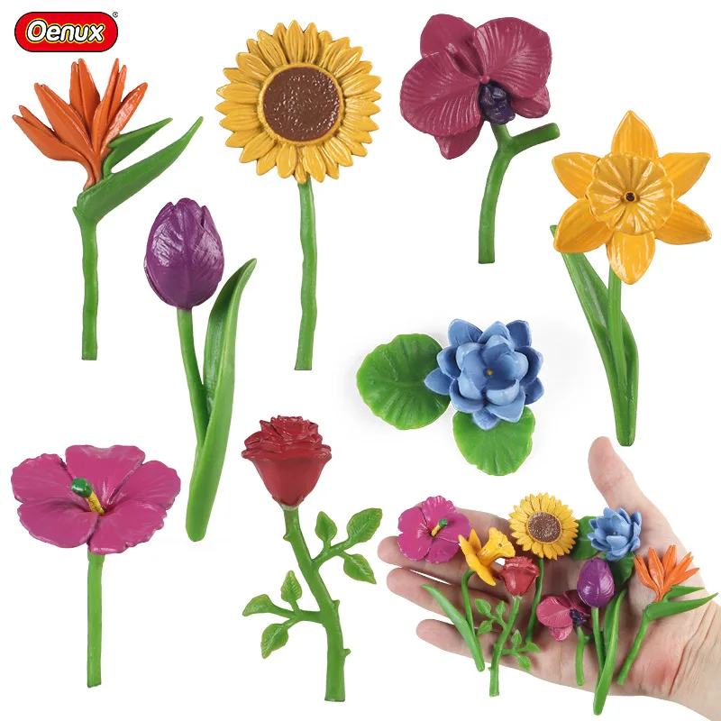 Modèle de décoration de fleurs de simulation pour enfants, tournesols, ordures, tulipes, papillons, orchidées, jonquilles, Annie