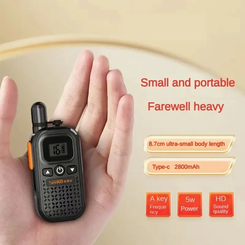 Mini  Walkie Talkie USB Plug PuOne Click Frequency Matching Type-C Charging Ultra-thin High Power for Hotels and Restaurants