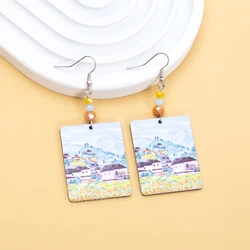 Fashion Fresh Pastoral Vacation Style Acrylic Earrings For Women Personality Trending Products Girls Jewelry Party Gifts