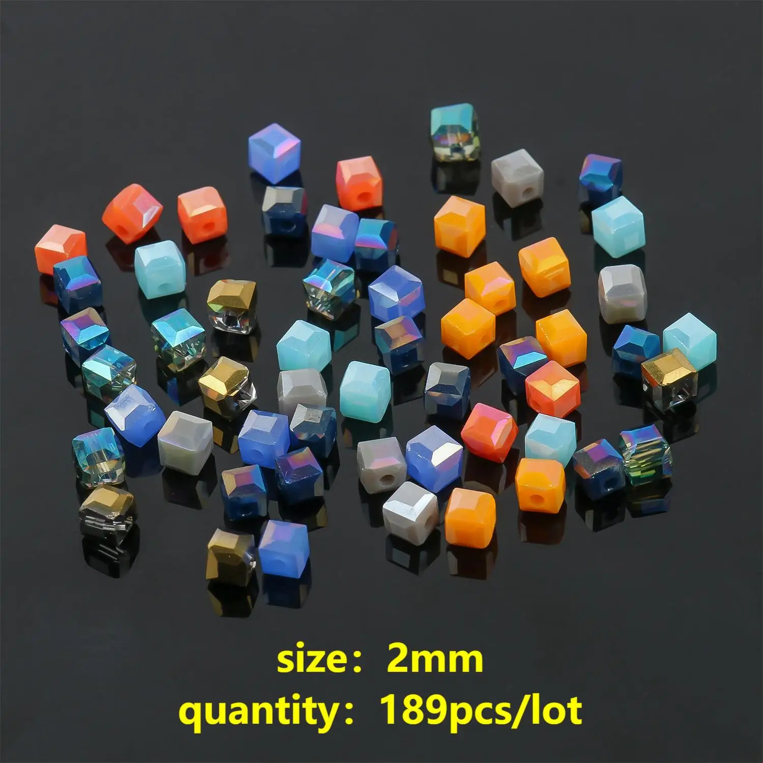 2 3 4mm AB Color Cube Crystal Glass Beads Loose Spacer Square Beads for Jewelry Making DIY Bracelet Necklace Wholesale Earrings