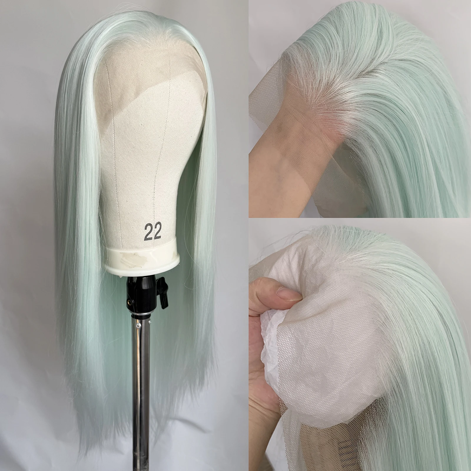 ustylehair-ライトグリーンレースウィッグ-ロングシルキーストレート合成レースフロントウィッグ-女性用-ナチュラルヘアライン-日常着用-コスプレパーティー