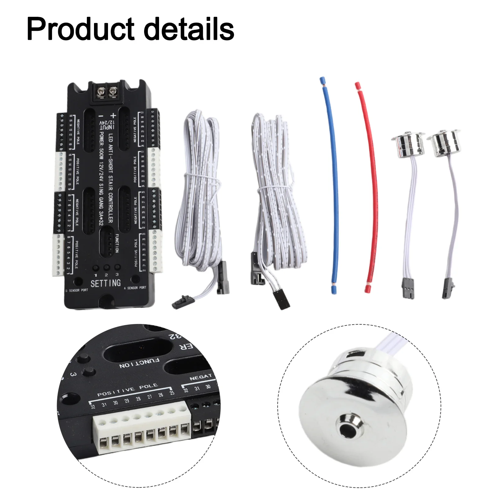 سلامة الإضاءة LED تحكم DC12V-24V التلقائي نظام إضاءة الدرج ملحق 185*85*20 مللي متر التنشيط التلقائي