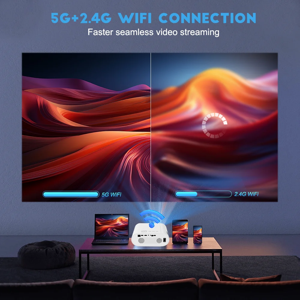 PG510W Full HD 1080P przenośny projektor Android 11.0 WiFi120 Cal 12000 lumenów wsparcie 2K 4K PG510 3D inteligentny kino domowe Beamer