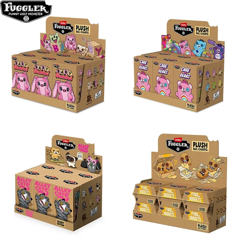 

Original Fuggler ALLEY CATS Keychain Plush Toys Blind Box Fugglers Teeth Monsters Baby Baddies Keyring Stuffed Plushies Dolls