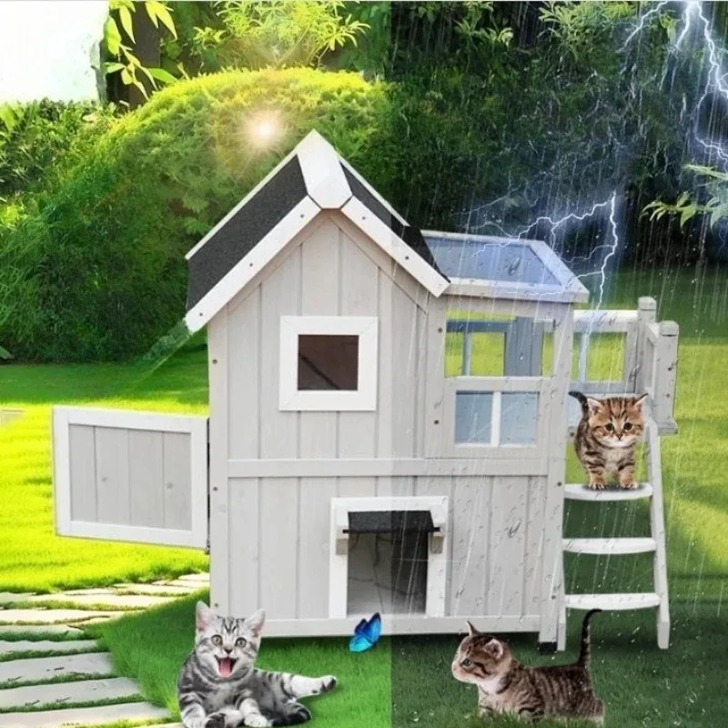

Outdoor cat nest villa outdoor rain and sun protection universal in all seasons stray cat escape house household