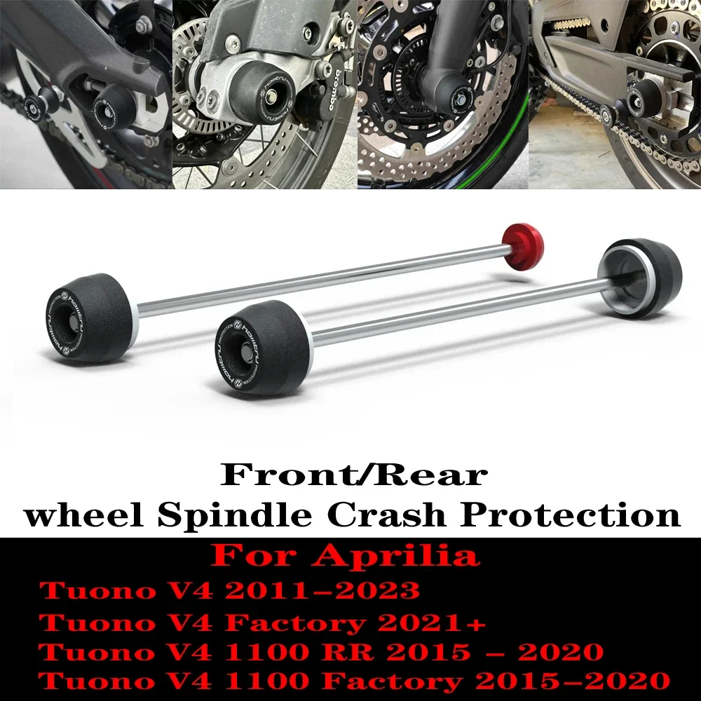 

For Aprilia Tuono V4/Factory / Tuono V4 1100 RR/Factory 2011-2023 Front Rear wheel Spindle Crash Protection