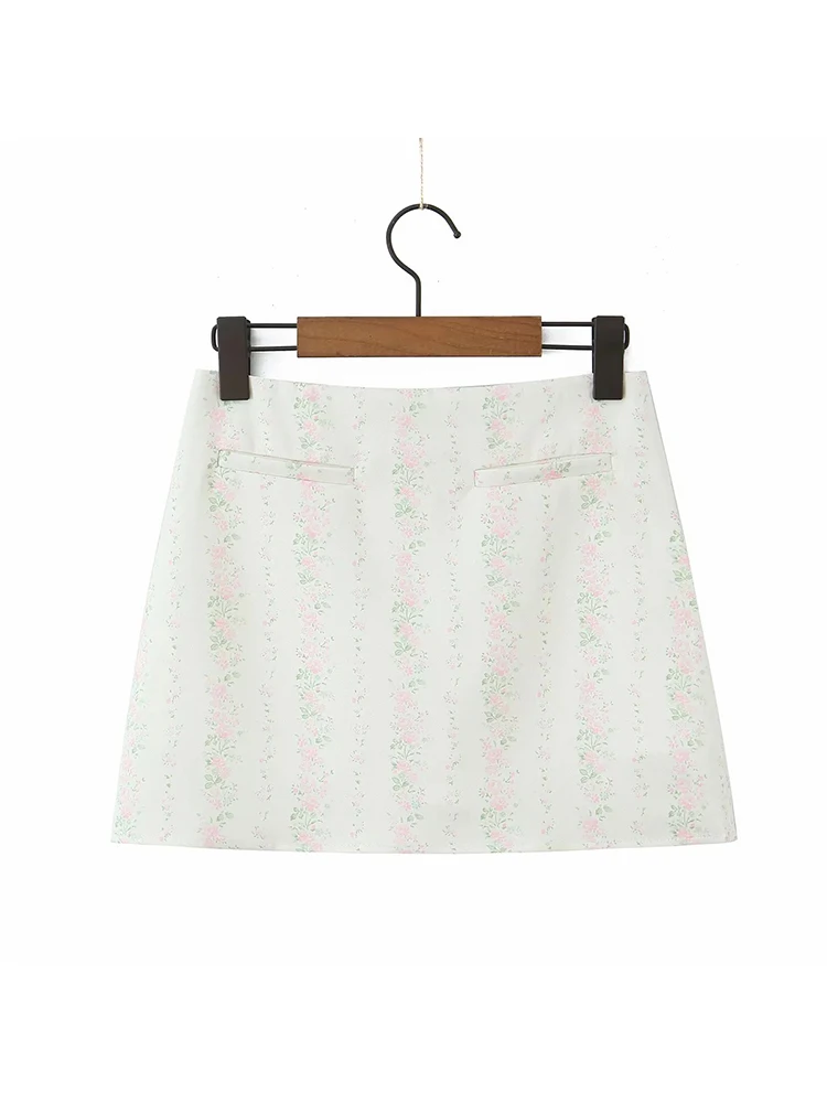 Women's New Fashion Sleeveless Sweet Floral Camisole Top Women 2 Pieces Bodycon Skirt Sets Two Piece Set Women Outfit