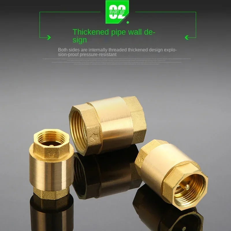 Inline Check Valve Copper DN15/DN20/DN25 Water Non-return Controller Threaded One-way Connector Plumbing Accessory Fitting