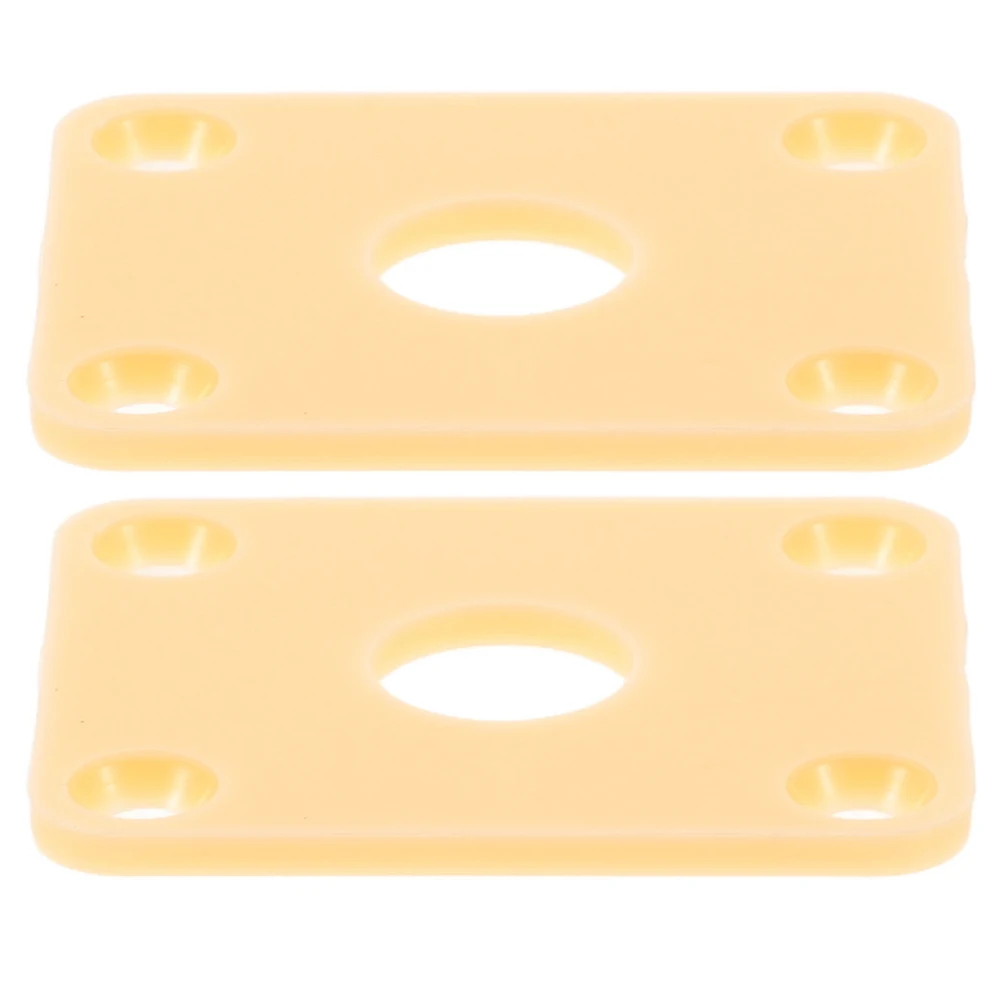 

2 Pcs Jack Cover Electric Guitar Control Plate Gasket Abs Bass Parts Bottle Base