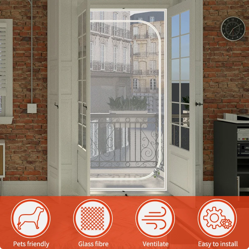 Cat Screen Door Heavy duty pet proof screen door with zipper to prevent dogs and cats from running out of your home Curtains