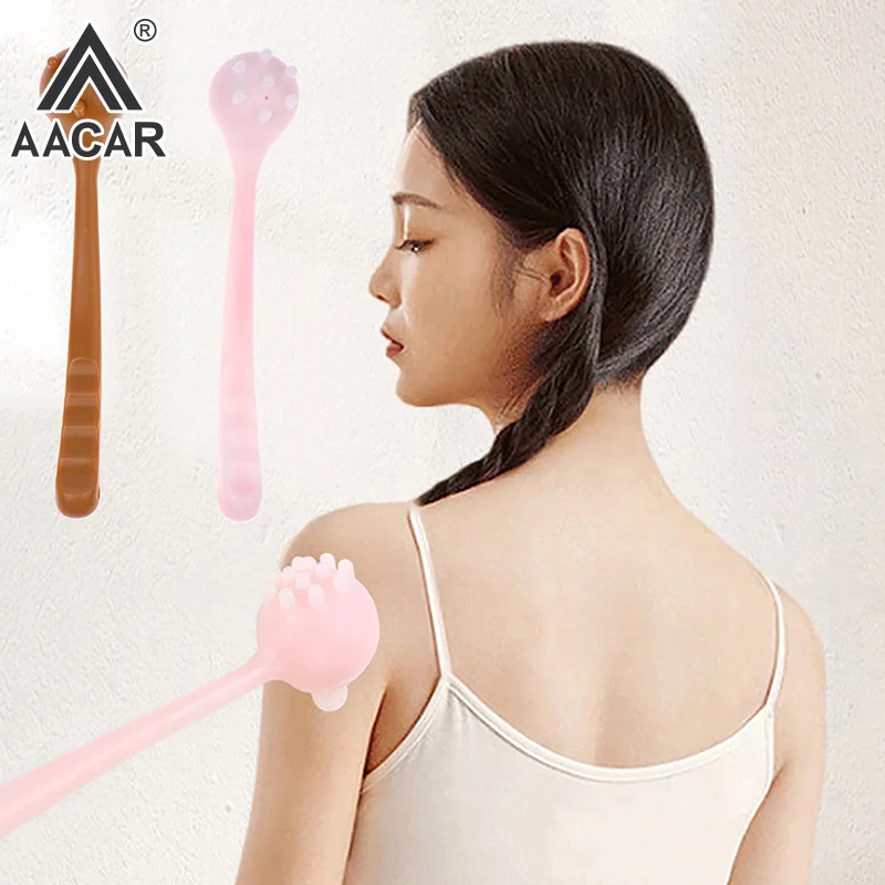 

1 PCS Manual Back Massage Hammer Tool, Silicone Long Handheld Hammer For Body Legs Arms Back Knock Scratcher For Home Office Gym