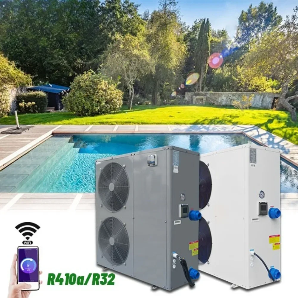 

25 KW Outdoor Pool Heater For Domestic And Hotel Use 140,000 Btu Air Source Heat Pump With DC Inverter