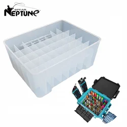 Caja de aparejos de pesca de plástico con 40 rejillas, organizador de almacenamiento de pulpo, caja forrada, contenedor de plantilla de calamar, estuche de herramientas de mar de señuelo duro