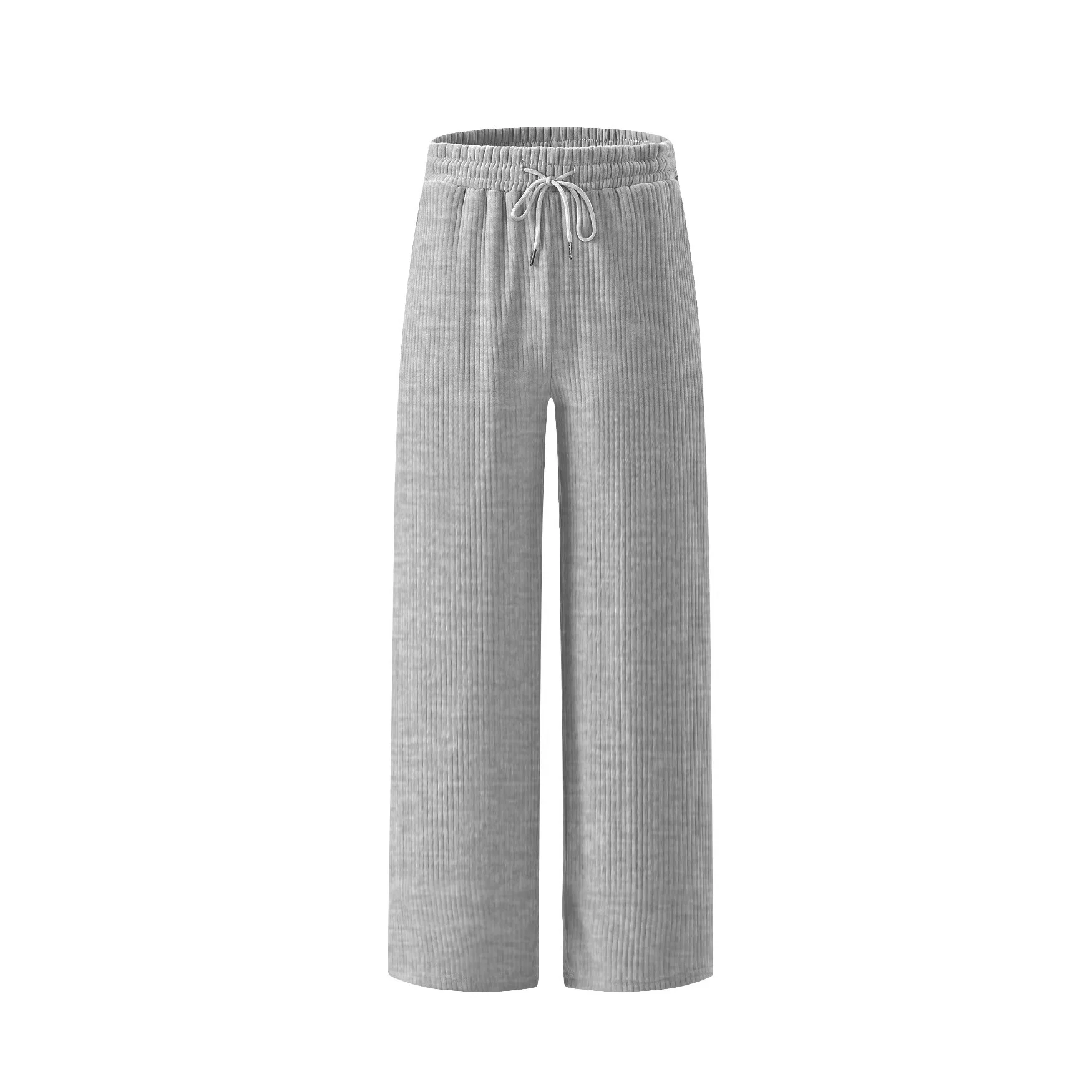 Pant men 2026 casual 2026 European-sized elastic waist casual straight-leg loose sport striped high-waisted wide-leg pants