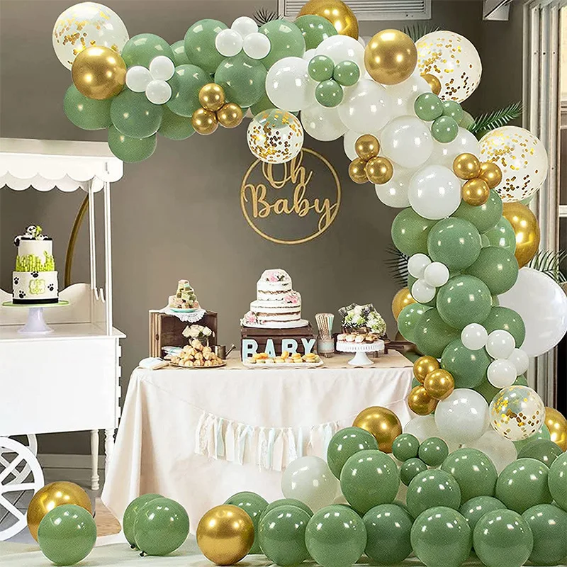 

Balloon Chain Kit Avocado Vintage Green 137pcs/set Balloons Christening Decoration and Accessories Bride Party Birthday's Baloon