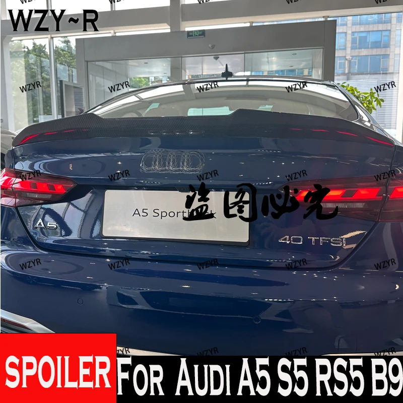 

Автомобильный спойлер для Audi A5 S5 RS5 B9 2Door 4-Door Coupe Sportback PSM Стиль Кованое крыло багажника из настоящего углеродного волокна 2017-2024