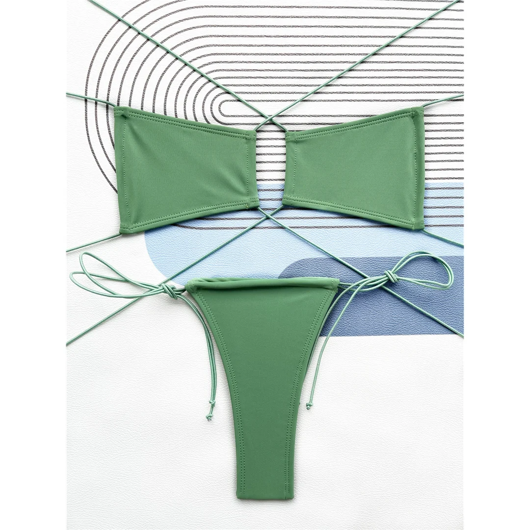 Sexy Neckholder Extreme Mini Micro Tanga Bikini Damen Bademode Zweiteiliger Bikini Badeanzug Badebekleidung Schwimmbekleidung V4595 – Detail 5
