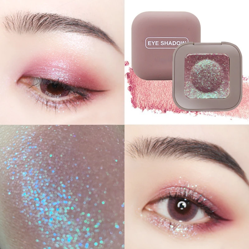 Monocromático Glitter Sombra, Pearlescent Highlighter Powder, Diamond Eye Shadow Palette, Brilhante Durável, Brilhante Maquiagem Cosméticos Olho