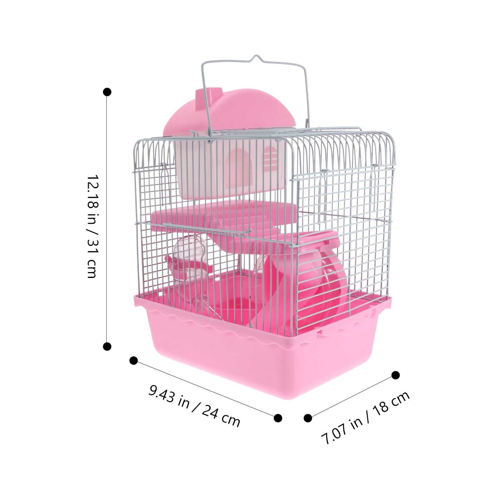 

Double Layer Pet Cage Castle Hamster Hedgehog Villa Durable Safe Breathable Play Hideout For Small Pets