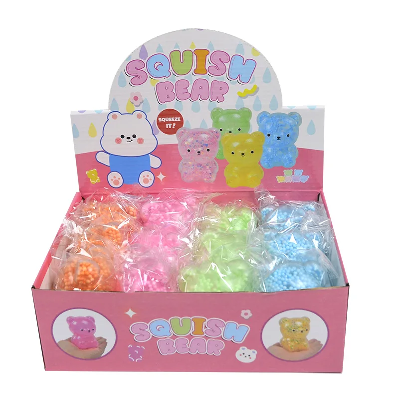 Urso dos desenhos animados espuma de ar espremer pitada brinquedo para crianças adulto alívio do estresse ventilação bola sensorial bonito animal mole fidget presente engraçado