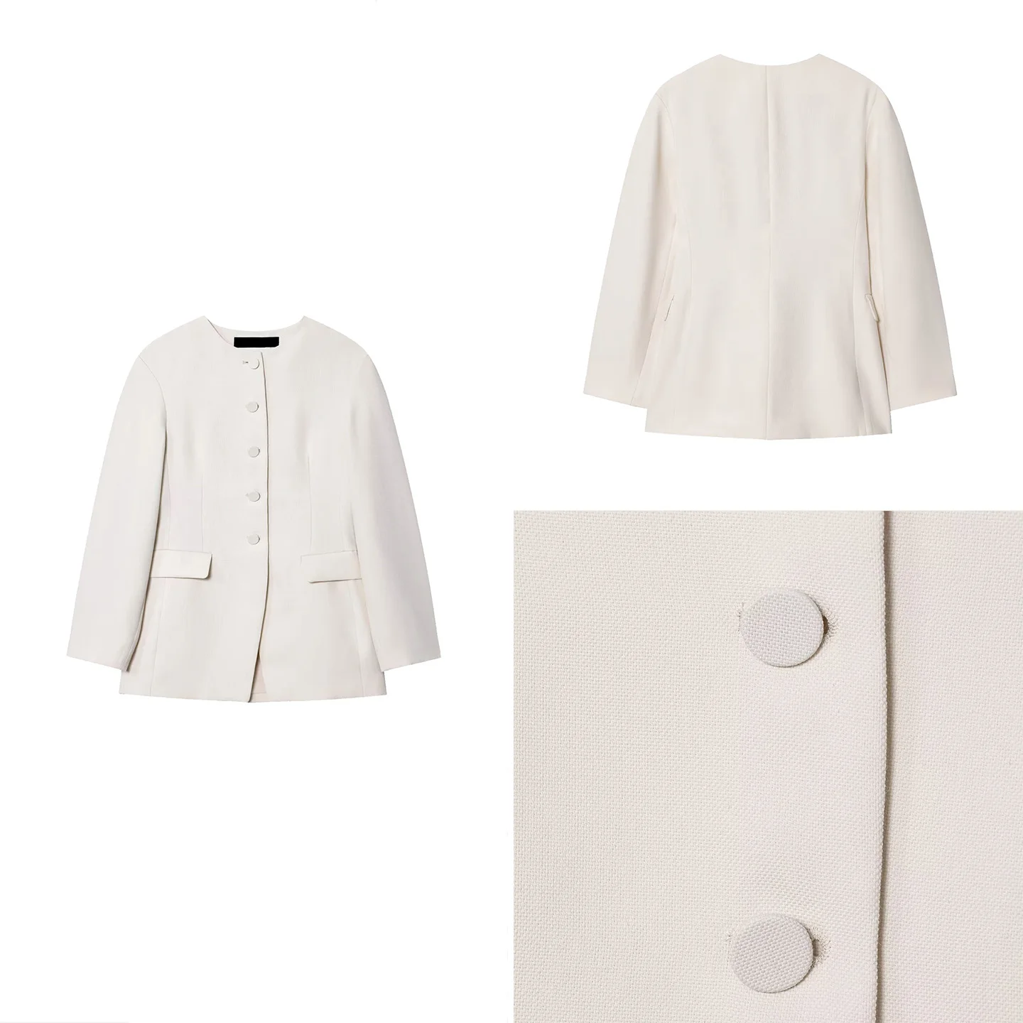 

2025 Autumn New Women's Personali Versatile Daily No Collar Suit Jaet Z Other Sle Chinese Made Ladies Premium Faion