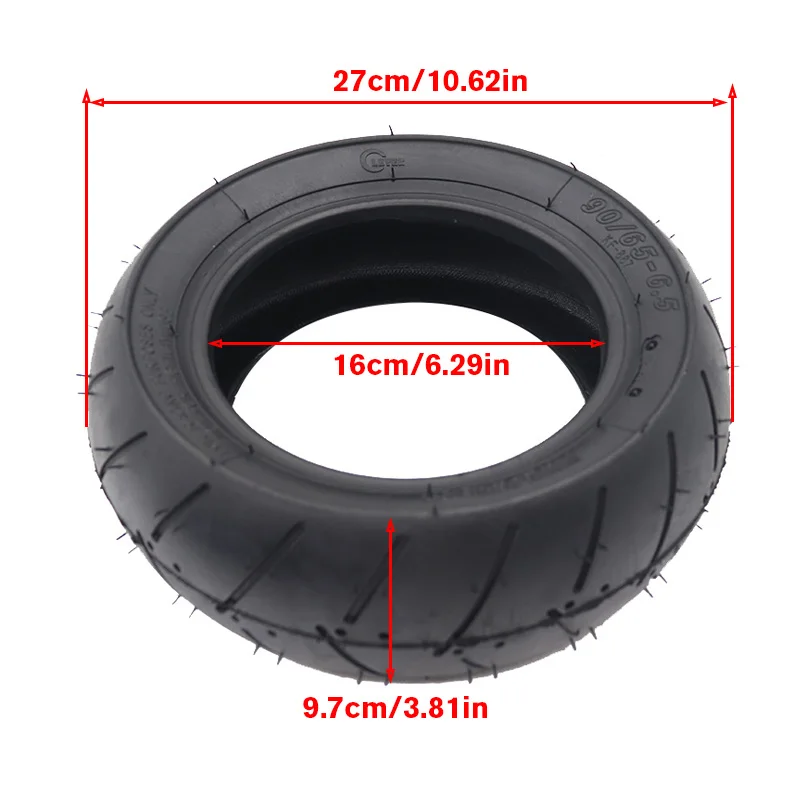 90/65-6.5 Vacuum Tire with hub 11 Inch Refitted for Dualtron Thunder Electric Scooter Ultra Wear-resisting Tubeless Road Tyre