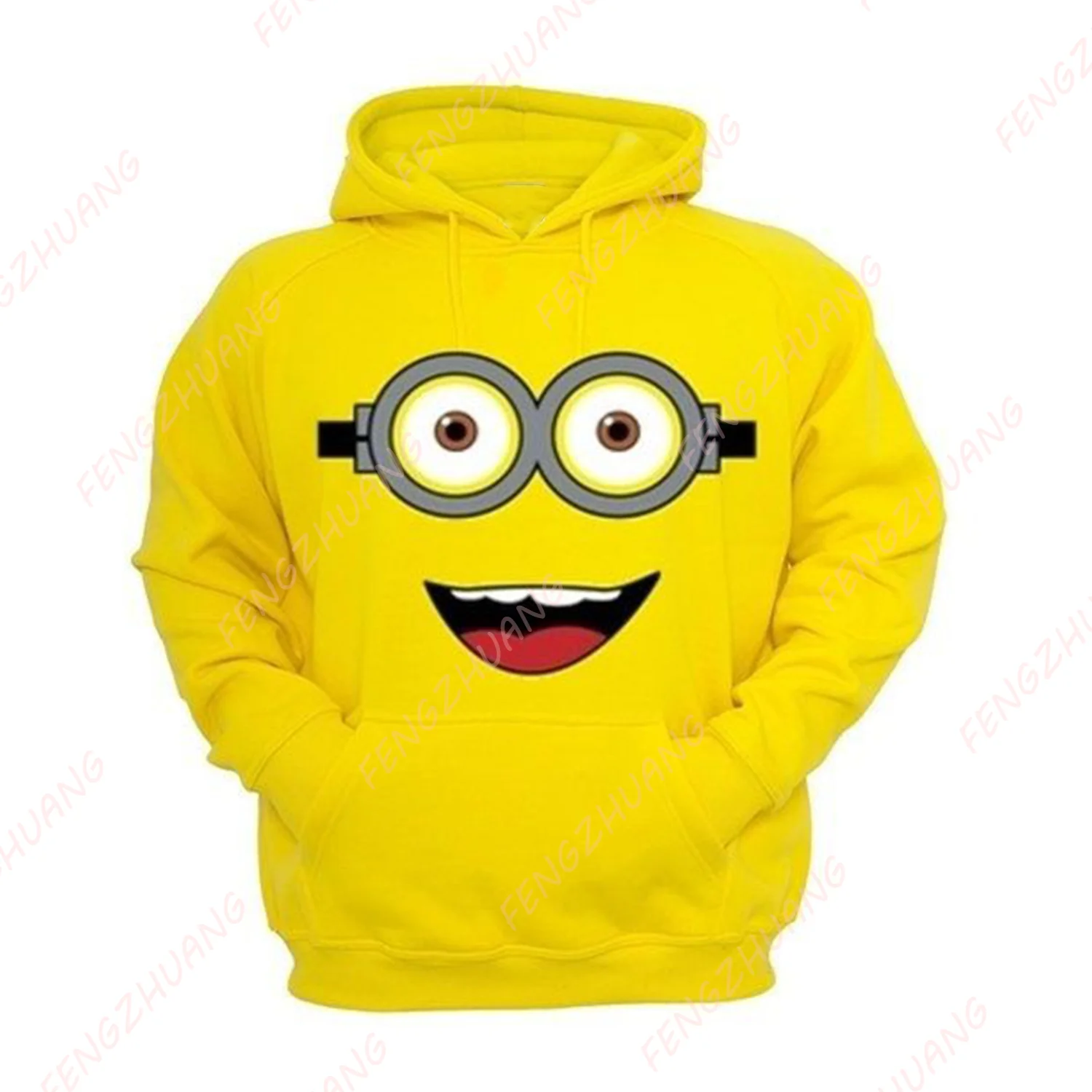 2024 New Despicable Me Minion Face Hoodie Oversized Cotton Hoodie Cosplay For Kids/Adult Heavy Loose Casual Sportwear