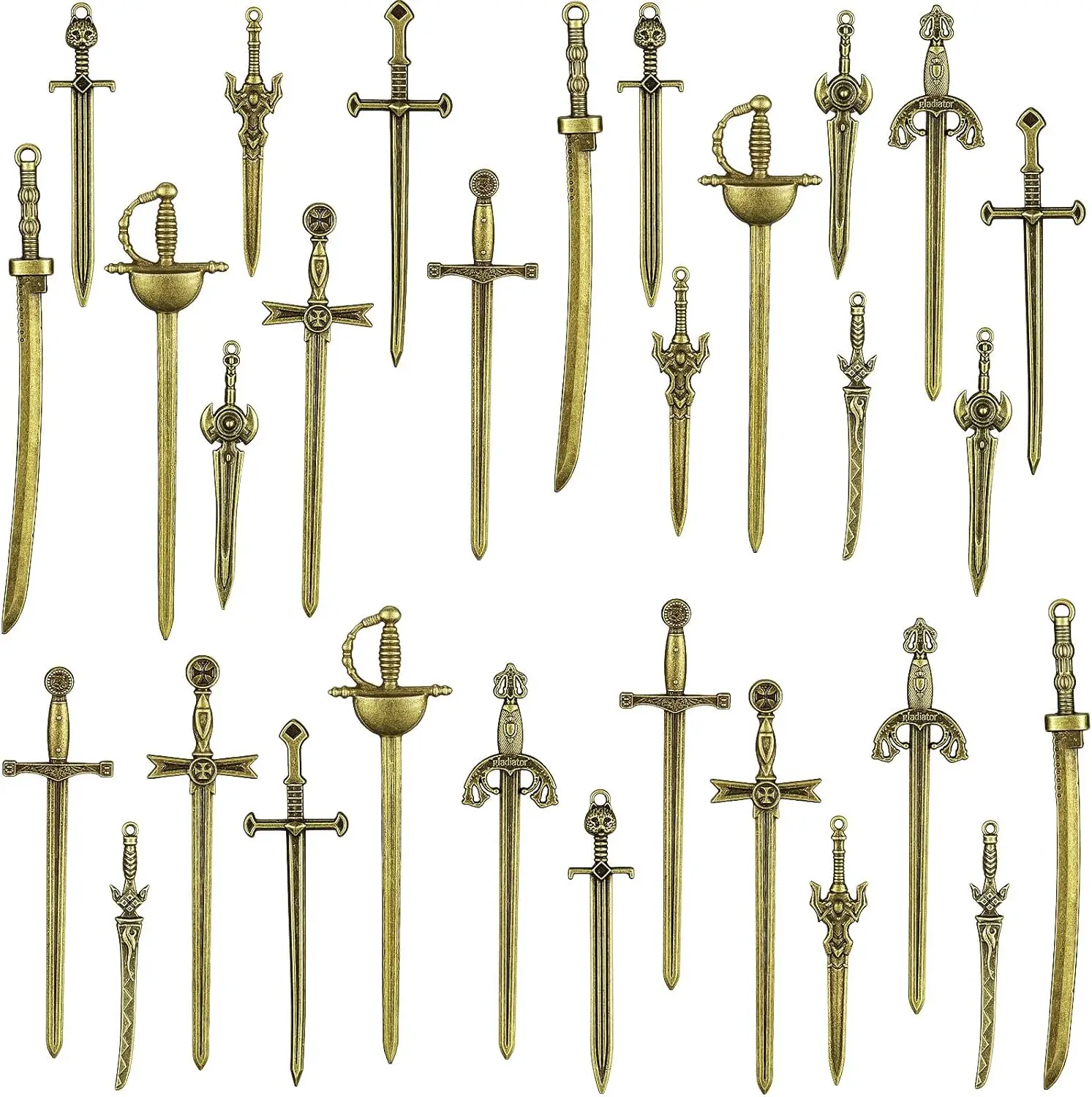 

10 Pcs Antique Swords Knife Bookmark Sword Charms Pendants Bookmarks for Book Lovers Presents Reading Crafting DIY