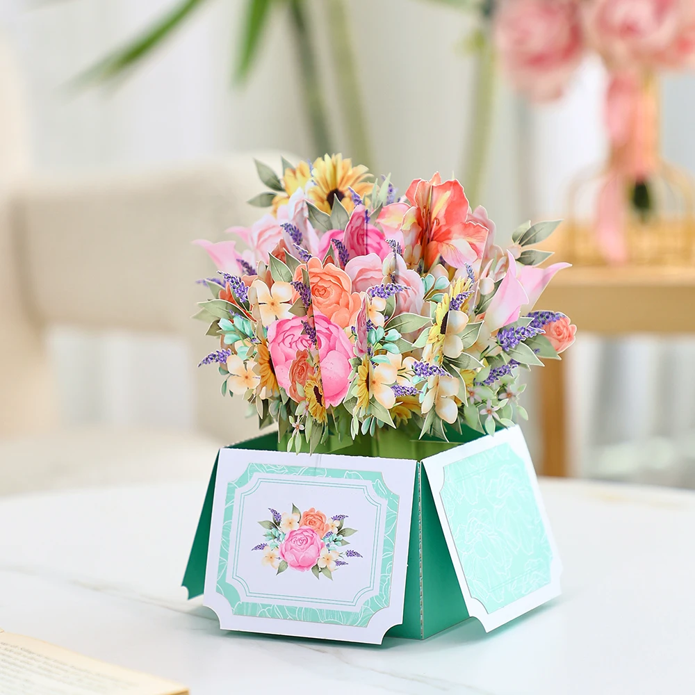 Frühlings-Blumen-3D-Grußkarte – das perfekte Geschenk für Familie, Freunde und Liebhaber.