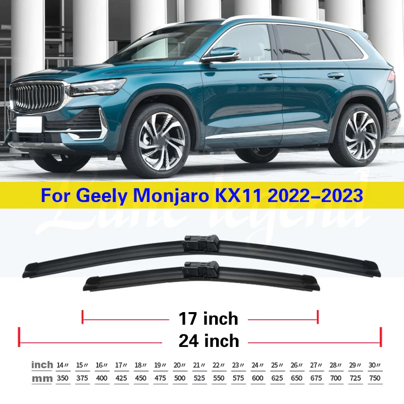 Windshield Windscreen Wiper Blades For Geely Monjaro KX11 2022 2023 Front Rear Window Wiper Blade Set Auto Accessories