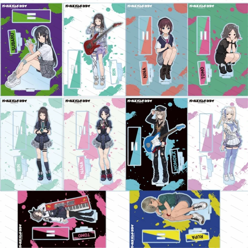 

Anime GIRLS BAND CRY Acrylic standing signs as gifts for friends, desktop ornaments and small presents Double insertion 15CM
